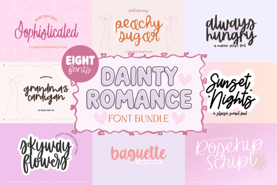 Dainty Romance Script Bundle Font